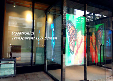China Transparent Glass Advertising Led Display Screen , P6mm Led See Through Screen supplier